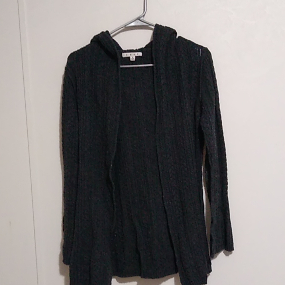 CAbi Angora Blend Distressed Cardigan Sweater